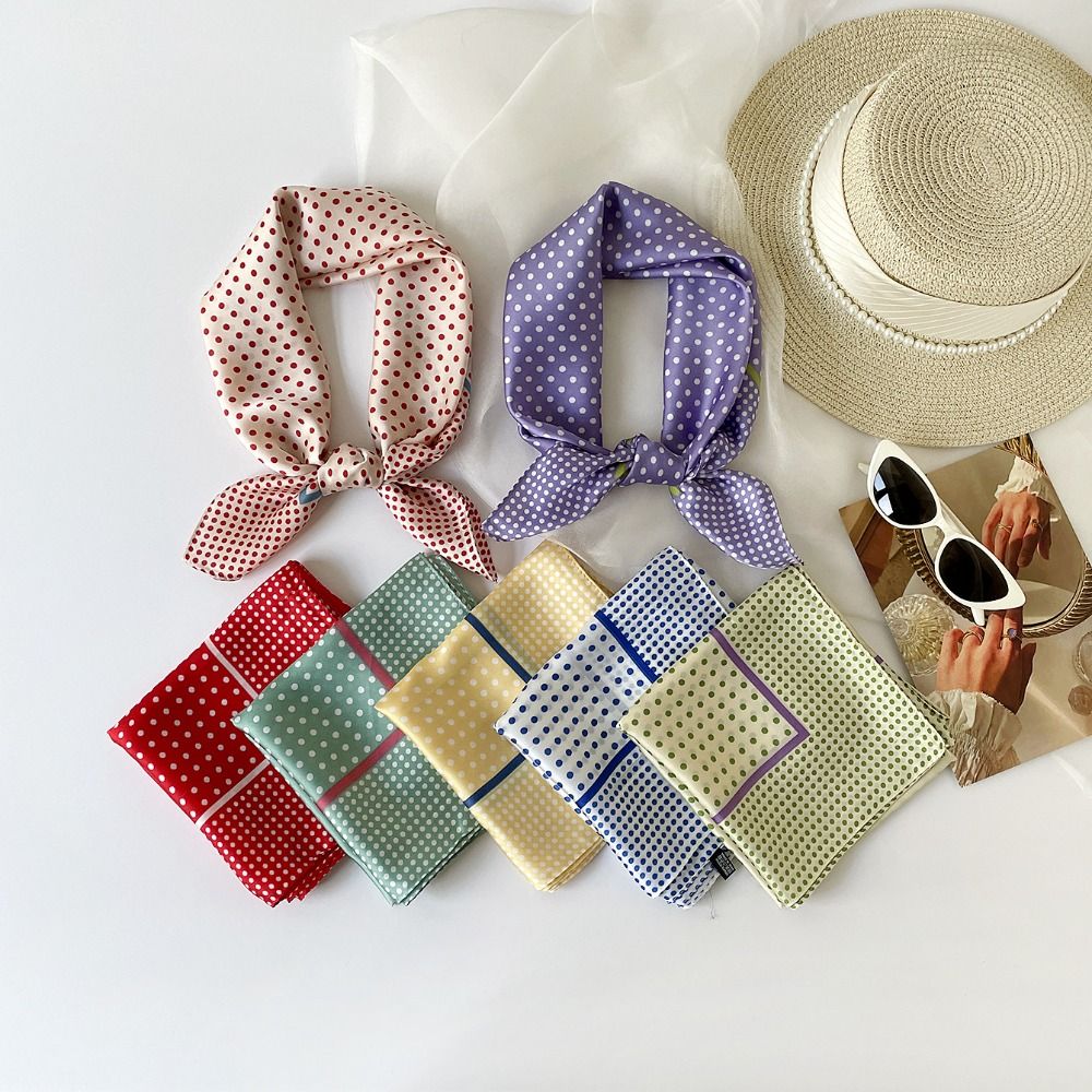 Women'S Y2K Accessories - Lenço Estampado de Bolinhas Versátil, Colorido,