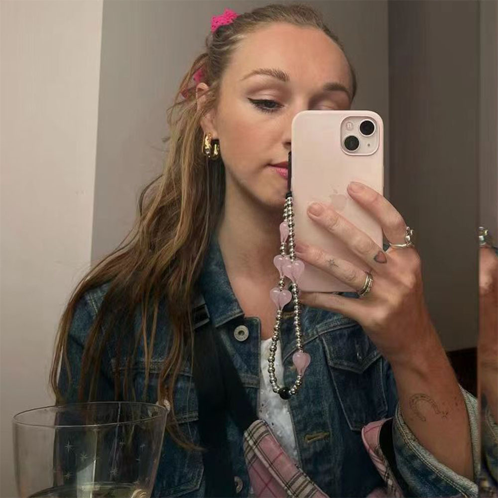 Women'S Y2K Accessories - HERLOOK-Coração Metal Beads Cadeia para Telefones