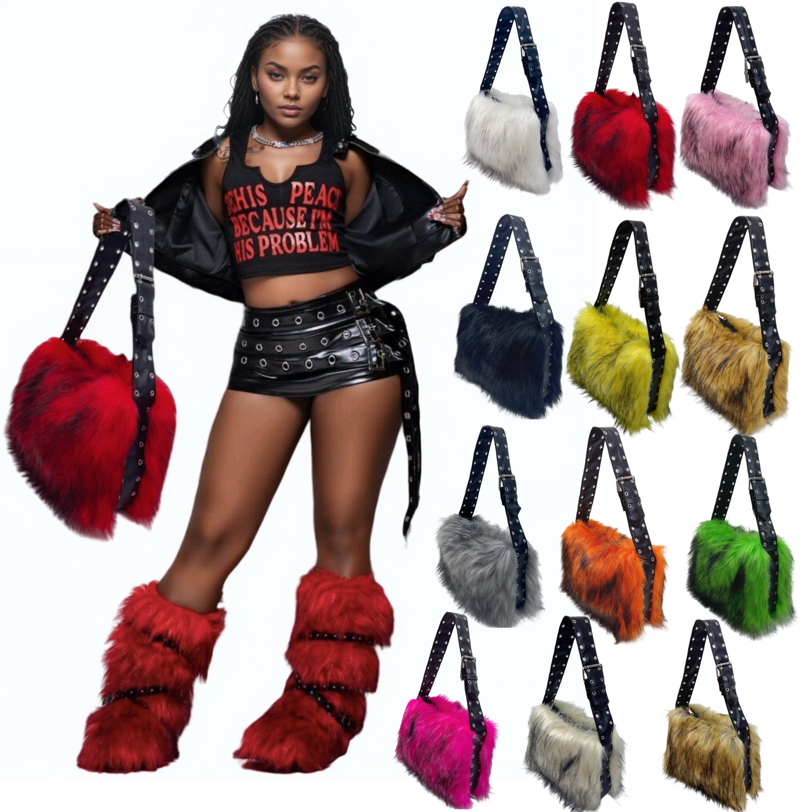 Women'S Y2K Accessories - Bolsa feminina de pele sintética de