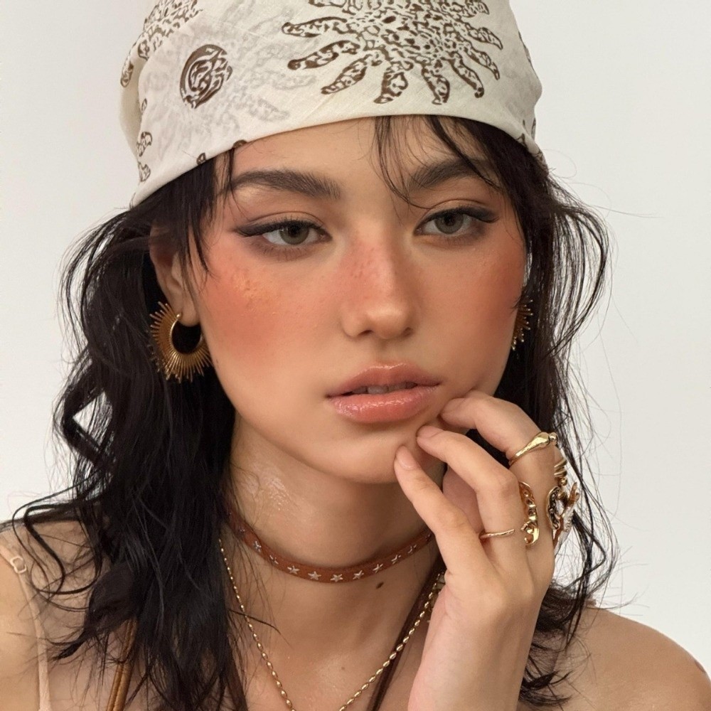 Women'S Y2K Accessories - Lenço de Cabeça Quadrado Retrô com