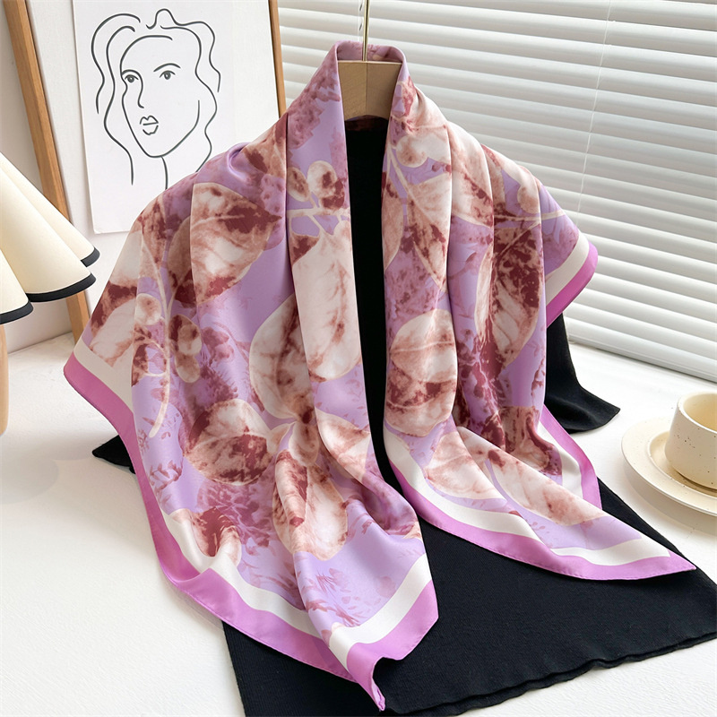 Silk Scarf Square - Lenço grande quadrado estampado para mulher,