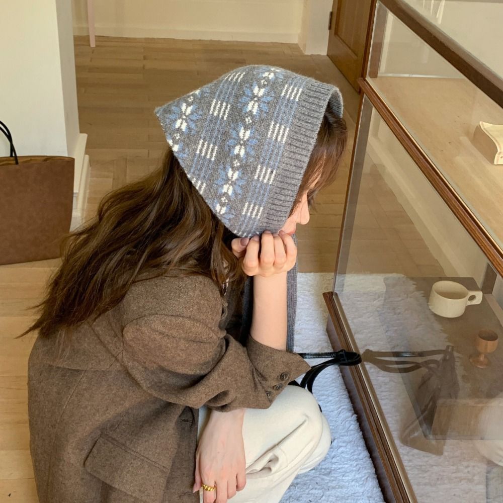 Lenço de Lã Jacquard Retrô Y2K - Women'S Y2K Accessories avaliação e preço