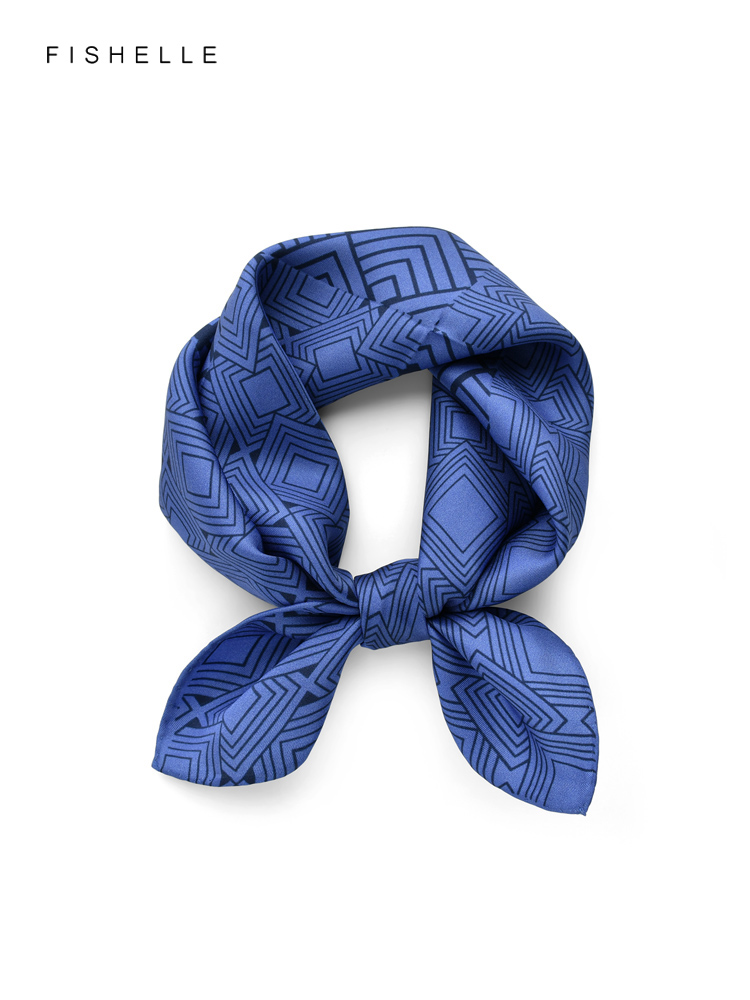 Lenço de seda estampado geomét - Silk Scarf Square avaliação e preço