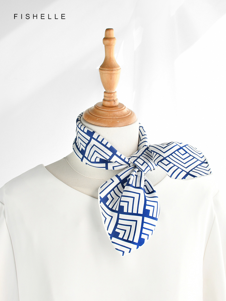 Lenço de seda estampado geomét - Silk Scarf Square avaliação e preço