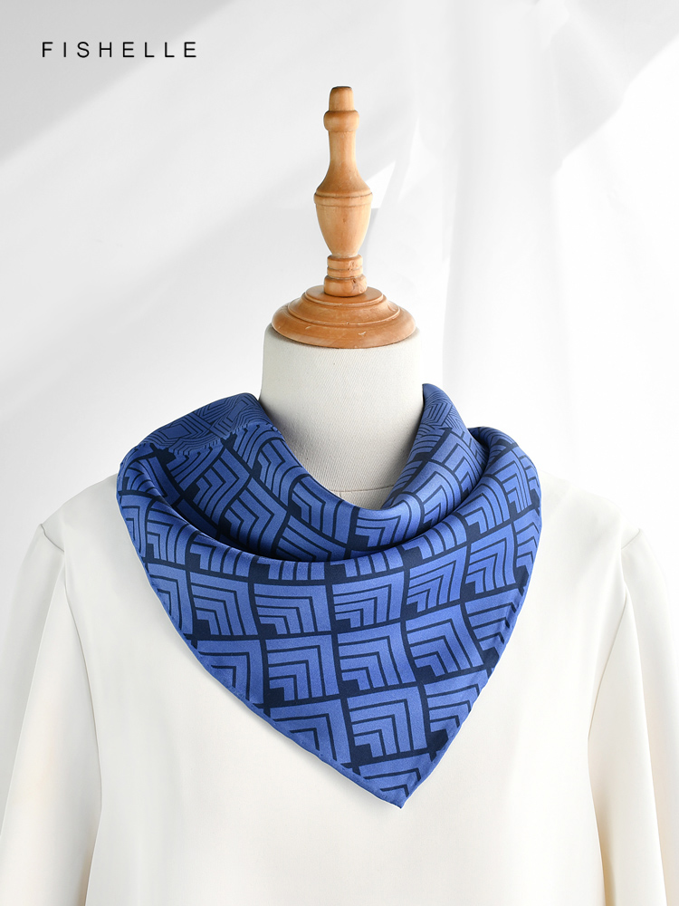 Lenço de seda estampado geomét - Silk Scarf Square avaliação e preço